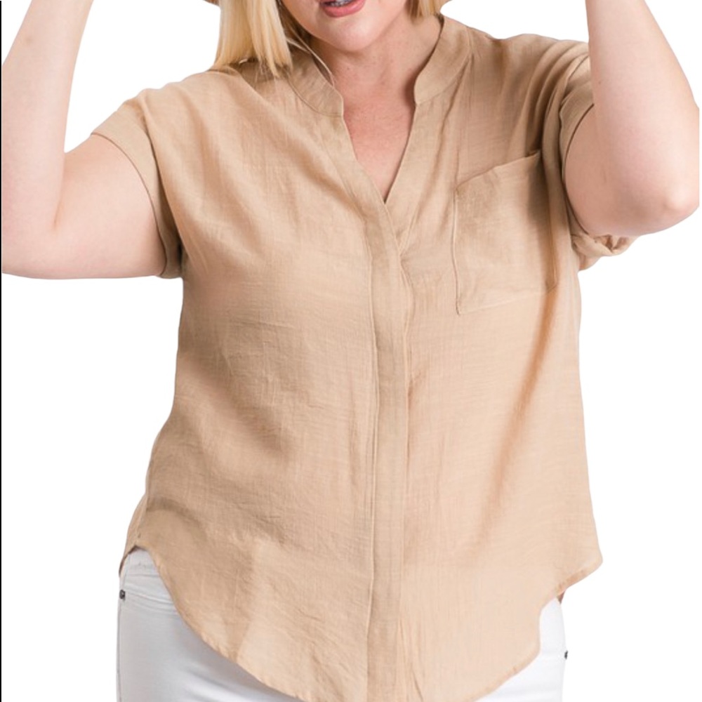 Woven Button Top